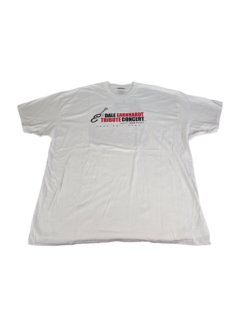 Vintage Dale Earnhardt Tribute Concert White Double Sided T Shirt Size 2XL New